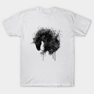 Black and White Horse Head Watercolor Silhouette T-Shirt